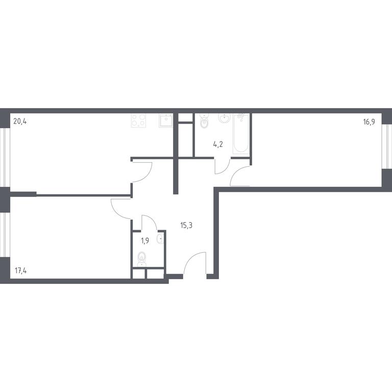 1-BD Apartment Sale, 76.2 sq. m. at Veresk, 3rd Khoroshyovskaya Street, вл19с3к1, Moscow, Russia #1 1-BD Apartment Sale, 76.2 sq. m. at Veresk, 3rd Khoroshyovskaya Street, вл19с3к1, Moscow, Russia #1