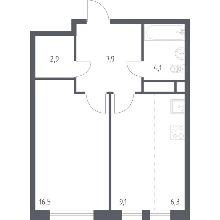 Продажа квартиры, 47 м² в ЖК «Вереск», 3-я Хорошёвская улица, вл19с3к1, Москва, Россия #1