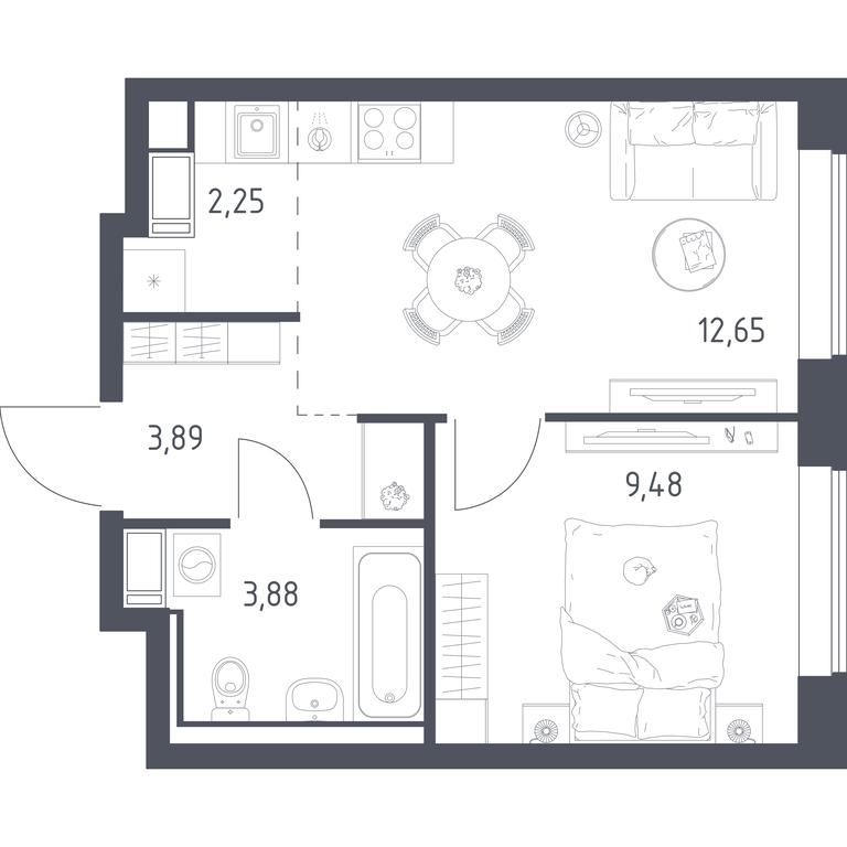 Apartment Sale, 31.9 sq. m. at Tomilino Park, 1-y kvartal, posyolok Zhilino-1, Lubertsy City District, Moscow Region, Russia #1 Apartment Sale, 31.9 sq. m. at Tomilino Park, 1-y kvartal, posyolok Zhilino-1, Lubertsy City District, Moscow Region, Russia #1