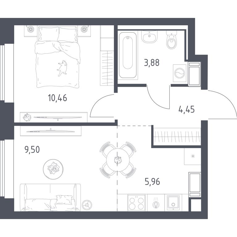 Apartment Sale, 34.4平方米 at Tomilino Park, 1-y kvartal, posyolok Zhilino-1, Lubertsy City District, Moscow Region, Russia #1 Apartment Sale, 34.4平方米 at Tomilino Park, 1-y kvartal, posyolok Zhilino-1, Lubertsy City District, Moscow Region, Russia #1