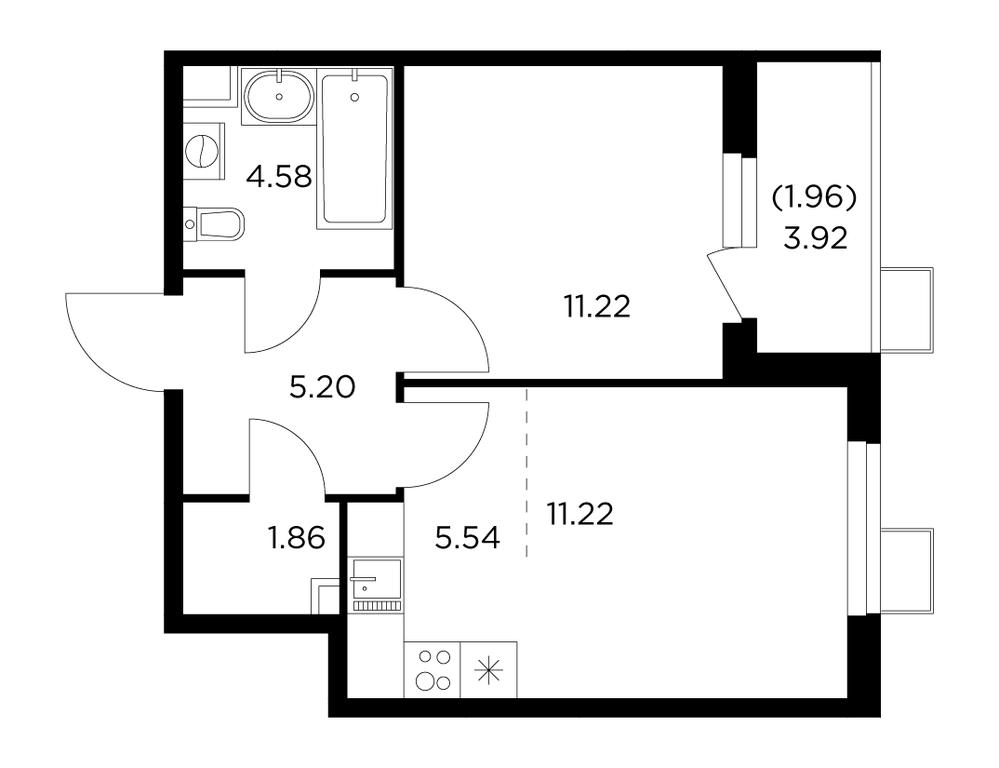 1-BD Apartment Sale, 41.5 sq. m. at Novoe Pushkino, mikrorayon Novoye Pushkino, Pushkino, Moscow Region, Russia #1