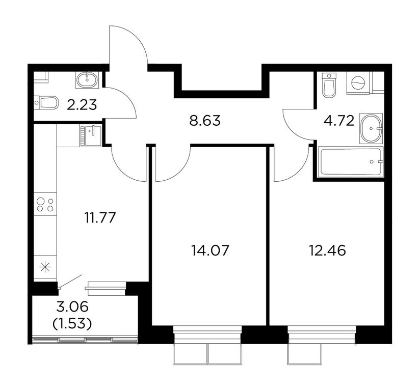2-BD Apartment Sale, 55.41 sq. m. at Novoe Pushkino, mikrorayon Novoye Pushkino, Pushkino, Moscow Region, Russia #1 2-BD Apartment Sale, 55.41 sq. m. at Novoe Pushkino, mikrorayon Novoye Pushkino, Pushkino, Moscow Region, Russia #1