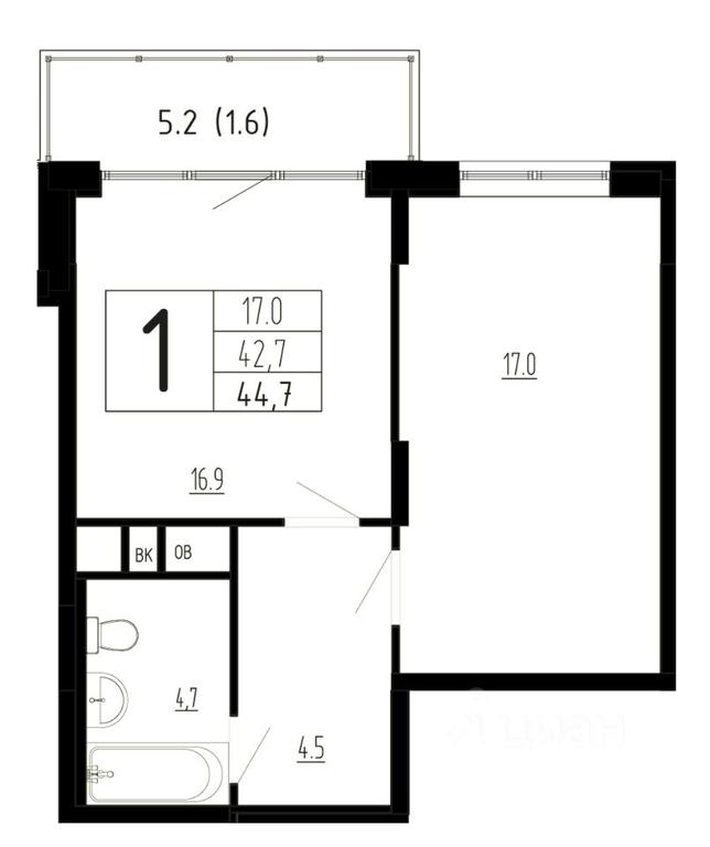 Apartment Sale, 44.7平方米 at Skazka, Izumrudnaya ulitsa, selo Pavlovskaya Sloboda, Istra City District, Moscow Region, Russia #2