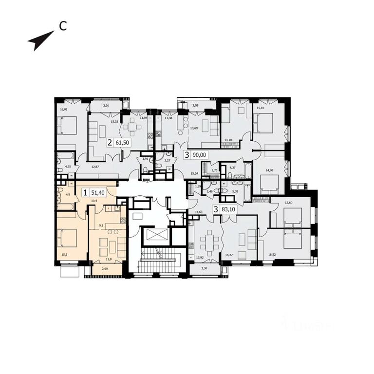 Apartment Sale, 51.4 sq. m. at TWICE (Tvays), Akademika Pavlova Street, 7, Moscow, Russia #2 Apartment Sale, 51.4 sq. m. at TWICE (Tvays), Akademika Pavlova Street, 7, Moscow, Russia #2