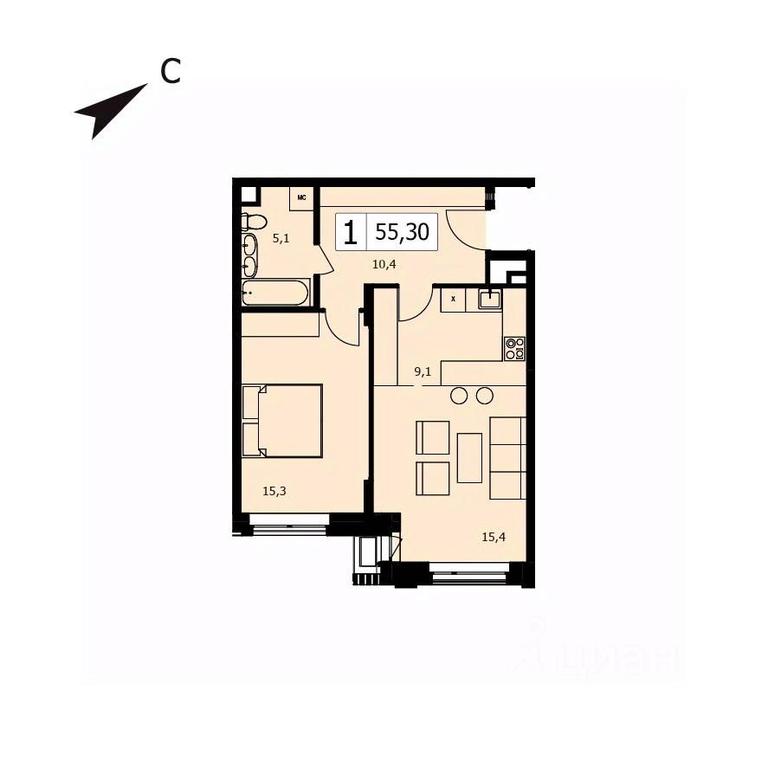 Apartment Sale, 55.3 sq. m. at TWICE (Tvays), Akademika Pavlova Street, 7, Moscow, Russia #1 Apartment Sale, 55.3 sq. m. at TWICE (Tvays), Akademika Pavlova Street, 7, Moscow, Russia #1