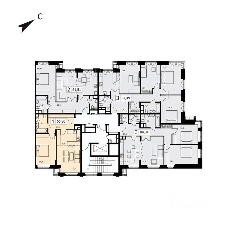 Apartment Sale, 55.3 sq. m. at TWICE (Tvays), Akademika Pavlova Street, 7, Moscow, Russia #2 Apartment Sale, 55.3 sq. m. at TWICE (Tvays), Akademika Pavlova Street, 7, Moscow, Russia #2