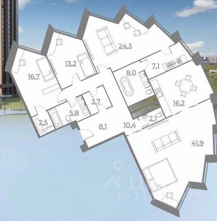 3-BD Apartment Sale, 160.29平方米 at Rezidentsiya Sokolniki, Sokolnichesky Val Street, 3, Moscow, Russia #1 3-BD Apartment Sale, 160.29平方米 at Rezidentsiya Sokolniki, Sokolnichesky Val Street, 3, Moscow, Russia #1