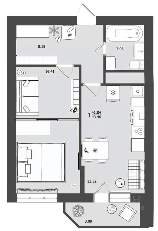Apartment Sale, 43.46 sq. m. at Olimp, Klinskaya ulitsa, Klin, Moscow Region, Russia #1 Apartment Sale, 43.46 sq. m. at Olimp, Klinskaya ulitsa, Klin, Moscow Region, Russia #1