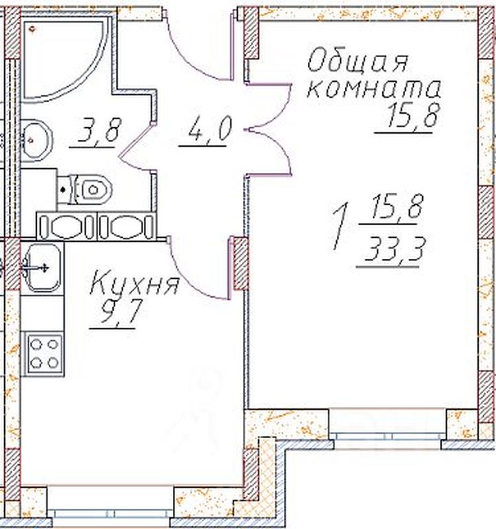 Apartment Sale, 33.3平方米 at POLET-Kupavna, Trudovaya ulitsa, Staraya Kupavna, Bogorodskiy Urban District, Moscow Region, Russia #1 Apartment Sale, 33.3平方米 at POLET-Kupavna, Trudovaya ulitsa, Staraya Kupavna, Bogorodskiy Urban District, Moscow Region, Russia #1