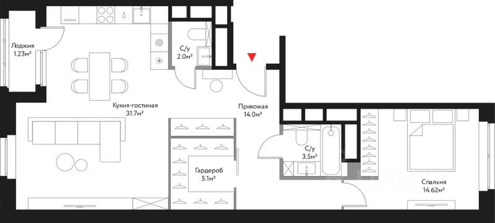2-BD Apartment Sale, 72.15 sq. m. at Vremya, Lermontovskaya Street, 1, Moscow, Russia #1 2-BD Apartment Sale, 72.15 sq. m. at Vremya, Lermontovskaya Street, 1, Moscow, Russia #1