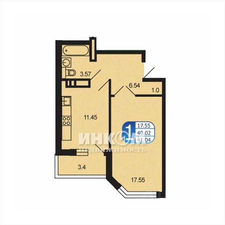Apartment Sale, 40.8平方米 at Moskvoretskiy, Moskvoretskaya ulitsa, rabochiy posyolok Tuchkovo, Ruzskiy City District, Moscow Region, Russia #1