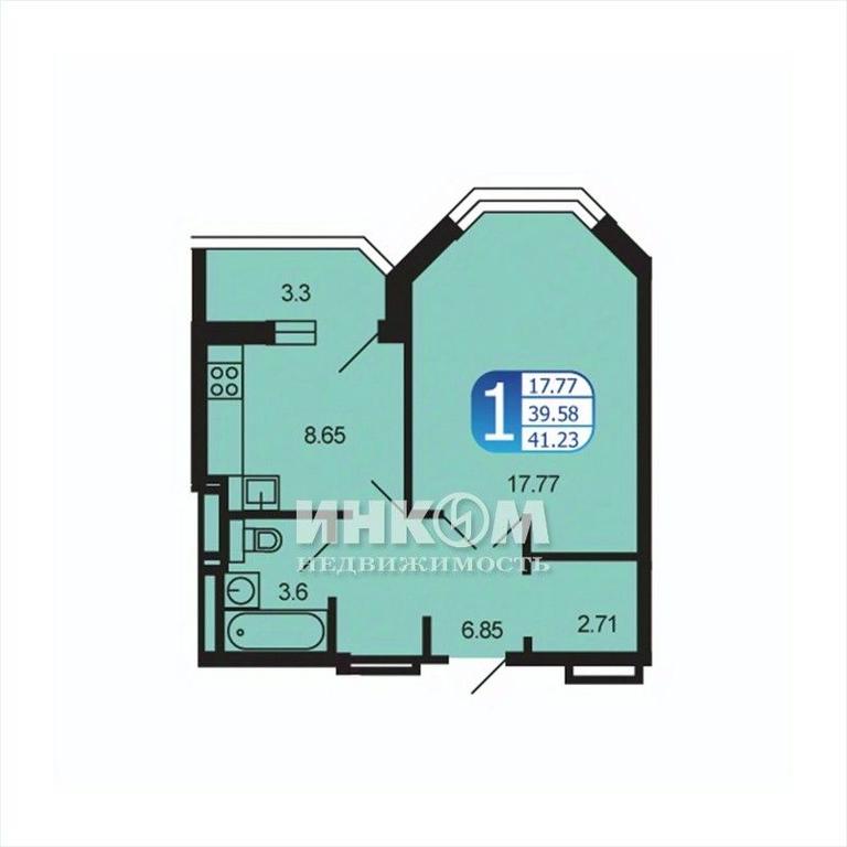 Apartment Sale, 41.23 sq. m. at Moskvoretskiy, Moskvoretskaya ulitsa, rabochiy posyolok Tuchkovo, Ruzskiy City District, Moscow Region, Russia #1