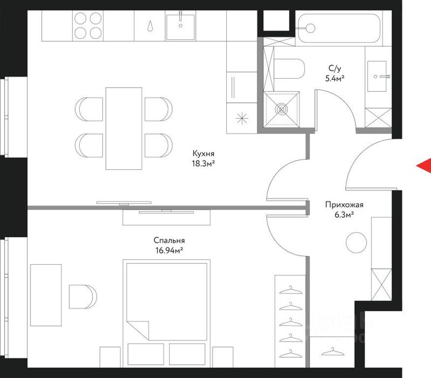 1-BD Apartment Sale, 46.94 sq. m. at Vremya, Lermontovskaya Street, 1, Moscow, Russia #1 1-BD Apartment Sale, 46.94 sq. m. at Vremya, Lermontovskaya Street, 1, Moscow, Russia #1