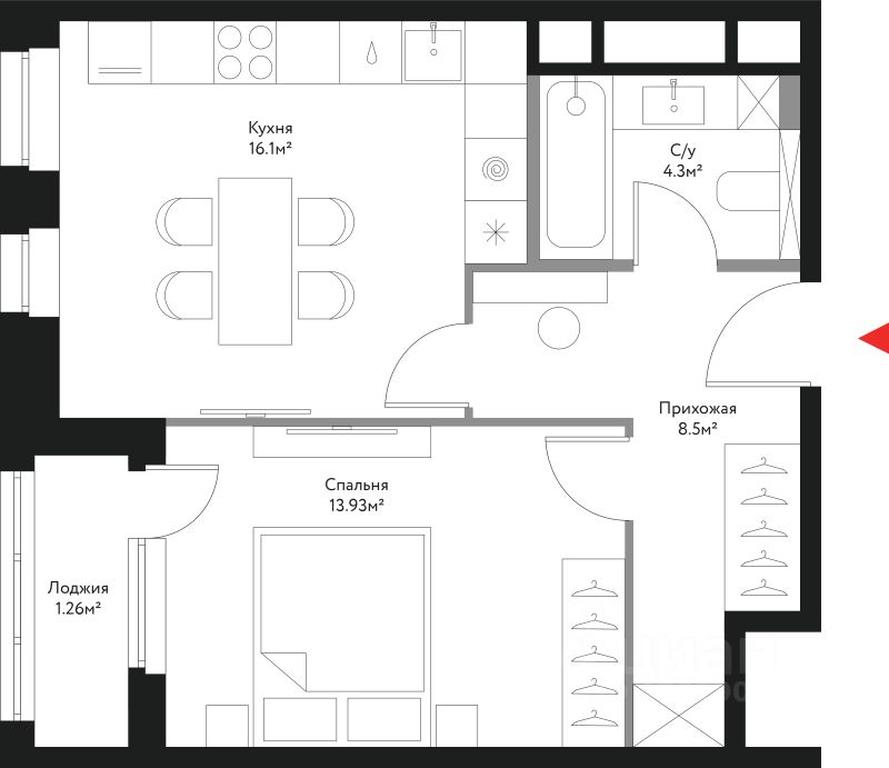 1-BD Apartment Sale, 44.09 sq. m. at Vremya, Lermontovskaya Street, 1, Moscow, Russia #1 1-BD Apartment Sale, 44.09 sq. m. at Vremya, Lermontovskaya Street, 1, Moscow, Russia #1