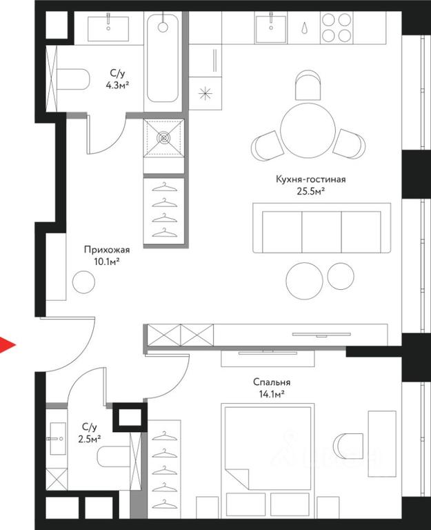 1-BD Apartment Sale, 56.5 sq. m. at Vremya, Lermontovskaya Street, 1, Moscow, Russia #1 1-BD Apartment Sale, 56.5 sq. m. at Vremya, Lermontovskaya Street, 1, Moscow, Russia #1
