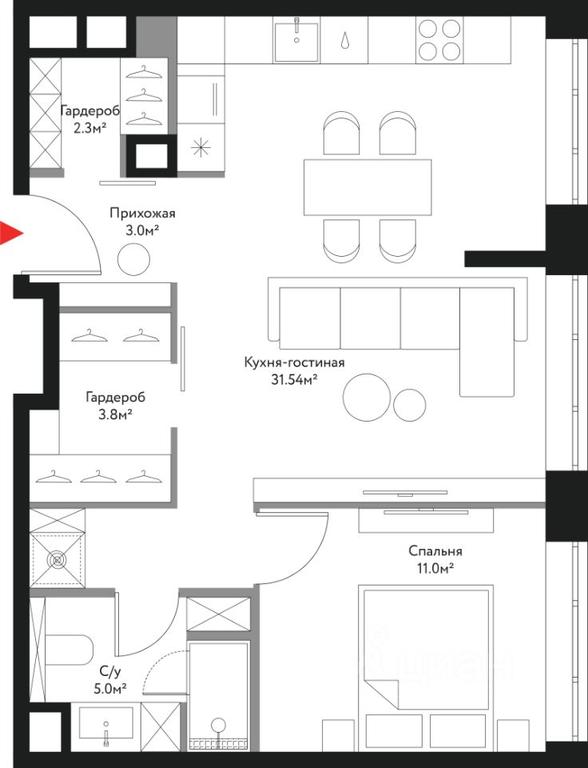1-BD Apartment Sale, 56.64 sq. m. at Vremya, Lermontovskaya Street, 1, Moscow, Russia #1 1-BD Apartment Sale, 56.64 sq. m. at Vremya, Lermontovskaya Street, 1, Moscow, Russia #1