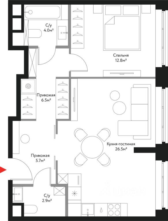 1-BD Apartment Sale, 58.4 sq. m. at Vremya, Lermontovskaya Street, 1, Moscow, Russia #1 1-BD Apartment Sale, 58.4 sq. m. at Vremya, Lermontovskaya Street, 1, Moscow, Russia #1