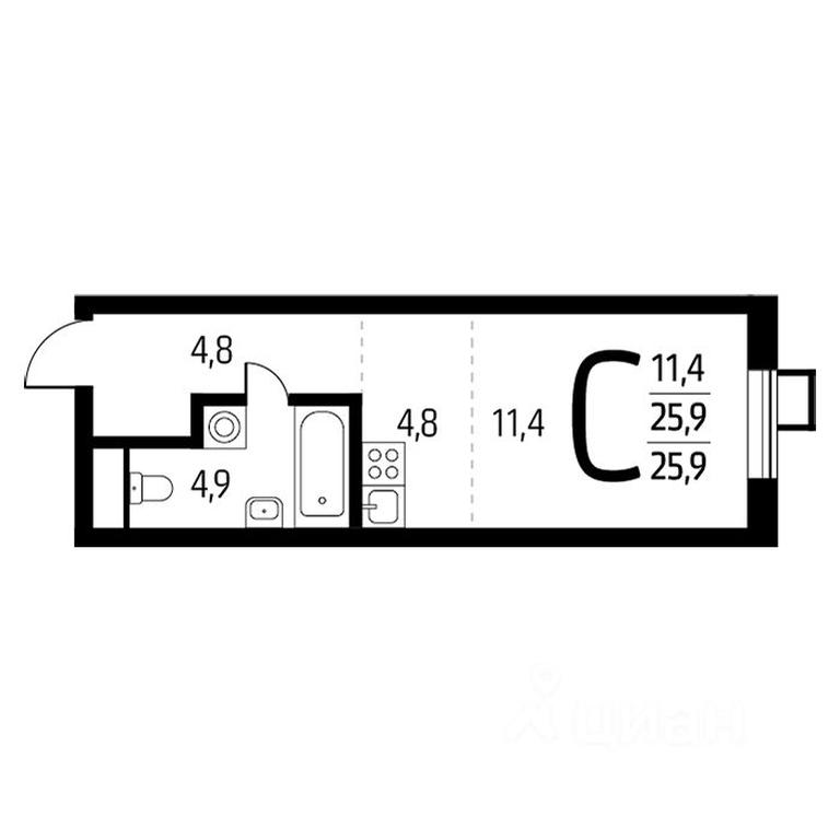Apartment Sale, 25.9平方米 at Novye Vatutinki, mkr Tsentralny, 2nd Novovatutinskaya Street, Desyonovskoye Settlement, Moscow, Russia #1 Apartment Sale, 25.9平方米 at Novye Vatutinki, mkr Tsentralny, 2nd Novovatutinskaya Street, Desyonovskoye Settlement, Moscow, Russia #1