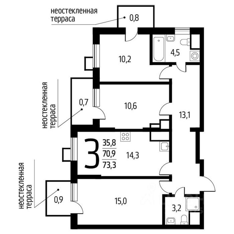 2-BD Apartment Sale, 73.3 sq. m. at Novye Vatutinki, mkr Tsentralny, 2nd Novovatutinskaya Street, Desyonovskoye Settlement, Moscow, Russia #1 2-BD Apartment Sale, 73.3 sq. m. at Novye Vatutinki, mkr Tsentralny, 2nd Novovatutinskaya Street, Desyonovskoye Settlement, Moscow, Russia #1