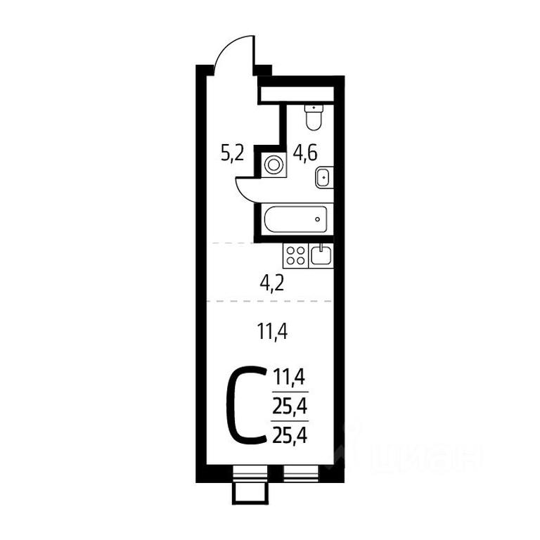 Apartment Sale, 25.4 sq. m. at Novye Vatutinki, mkr Tsentralny, 2nd Novovatutinskaya Street, Desyonovskoye Settlement, Moscow, Russia #1