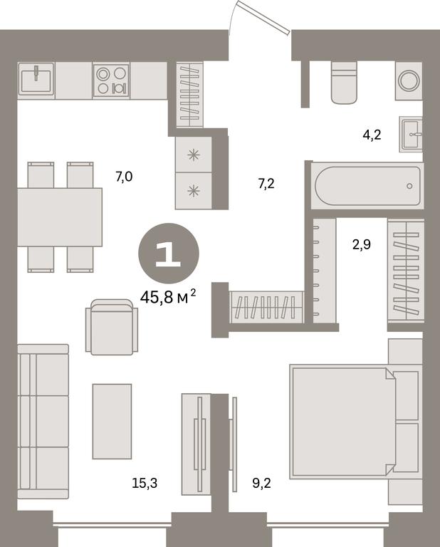 1-BD Apartment Sale, 45.8平方米 at Kvartal Metronom, Tagilskaya Street, Moscow, Russia #1 1-BD Apartment Sale, 45.8平方米 at Kvartal Metronom, Tagilskaya Street, Moscow, Russia #1
