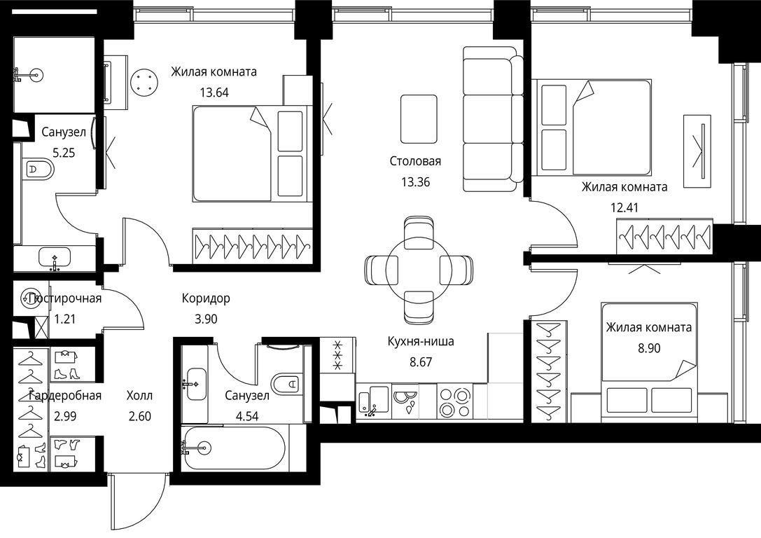 3-BD Apartment Sale, 77.47 sq. m. at City Bay, Volokolamskoye Highway, 95с3, Moscow, Russia #1 3-BD Apartment Sale, 77.47 sq. m. at City Bay, Volokolamskoye Highway, 95с3, Moscow, Russia #1