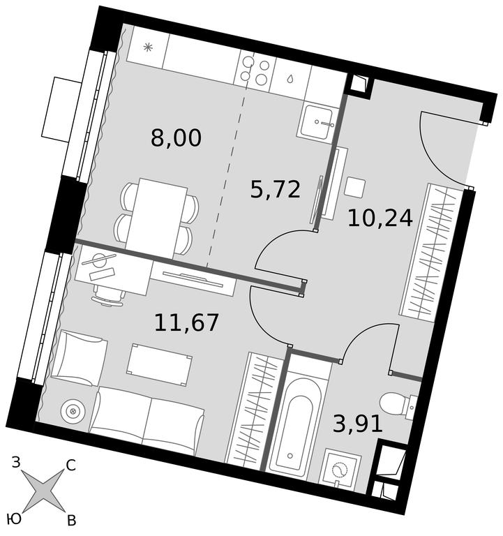 2-BD Apartment Sale, 39.54平方米 at Dvizhenie. Govorovo, Центральная улица, 47, деревня Говорово, поселение Московский, Москва, Россия #1 2-BD Apartment Sale, 39.54平方米 at Dvizhenie. Govorovo, Центральная улица, 47, деревня Говорово, поселение Московский, Москва, Россия #1