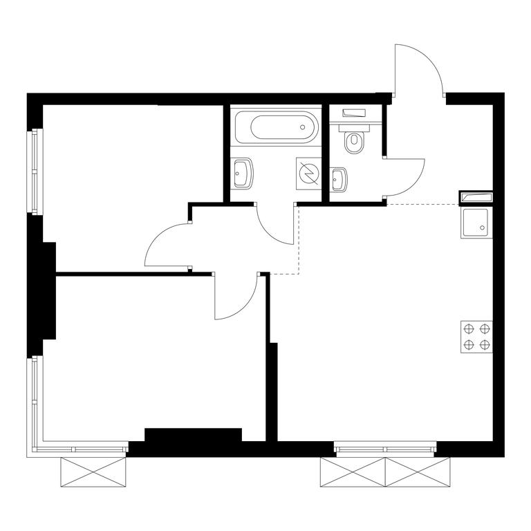2-BD Apartment Sale, 48.3 sq. m. at Rustaveli 14, Rustaveli Street, 14с20, Moscow, Russia #1 2-BD Apartment Sale, 48.3 sq. m. at Rustaveli 14, Rustaveli Street, 14с20, Moscow, Russia #1