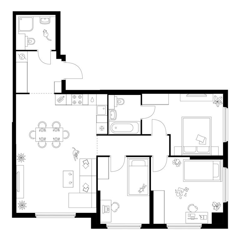 3-BD Apartment Sale, 84.6 sq. m. at Kronshtadtskiy 9, Kronshtadtsky Boulevard, 9с21, Moscow, Russia #1