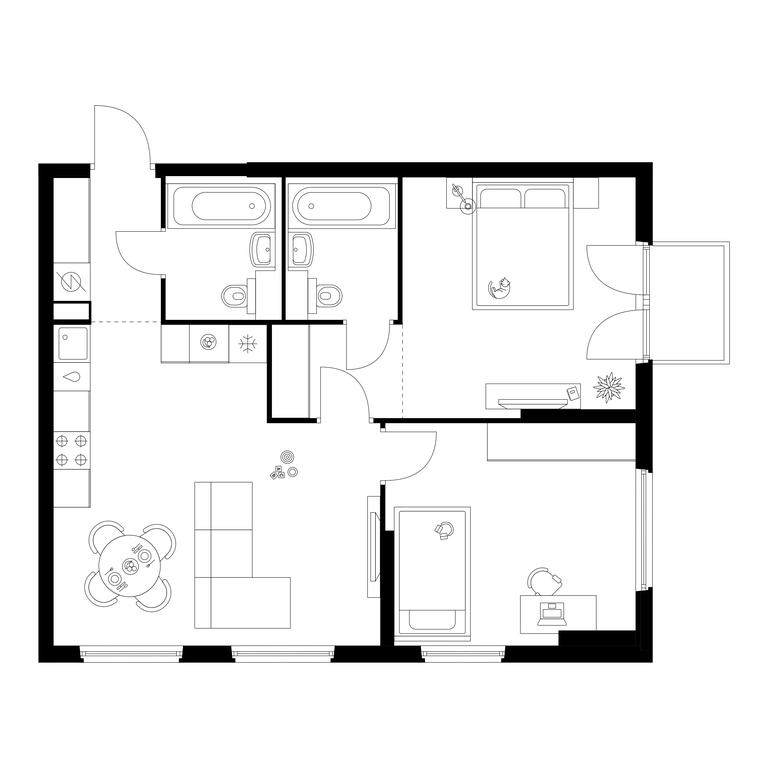 2-BD Apartment Sale, 66 sq. m. at Kronshtadtskiy 9, Kronshtadtsky Boulevard, 9с21, Moscow, Russia #1