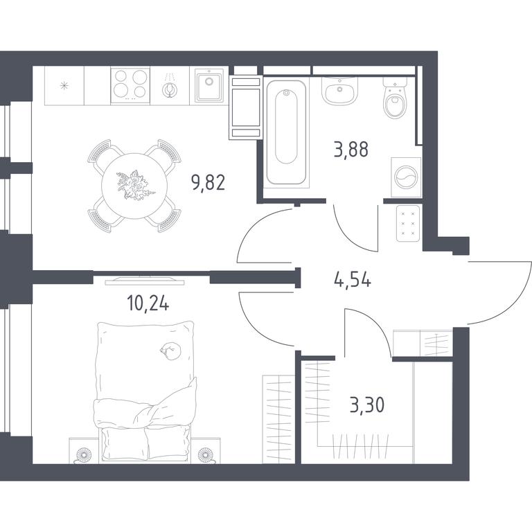 Apartment Sale, 31.78 sq. m. at Bolshoe Putilkovo, Prostornaya ulitsa, 1, Putilkovo Village, Krasnogorsk City District, Moscow Region, Russia #1
