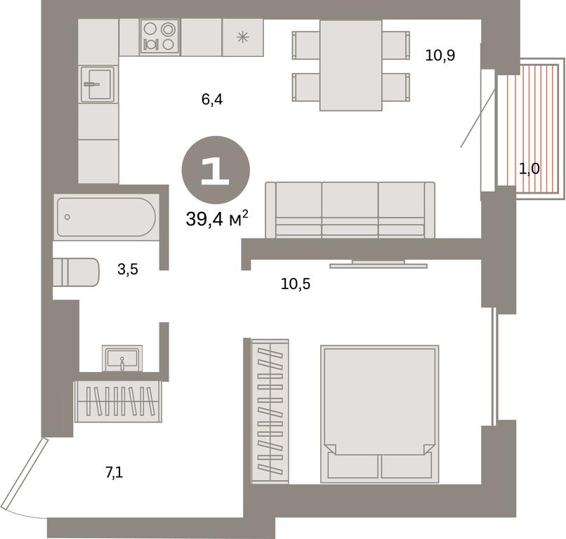 1-BD Apartment Sale, 39.4平方米 at Kvartal Metronom, Tagilskaya Street, Moscow, Russia #1 1-BD Apartment Sale, 39.4平方米 at Kvartal Metronom, Tagilskaya Street, Moscow, Russia #1