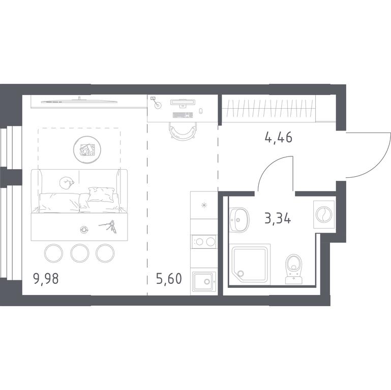 Apartment Sale, 23.38 sq. m. at Prigorod Lesnoe, Molodyozhny bulvar, 6, derevnya Misaylovo, Leninskiy City District, Moscow Region, Russia #1