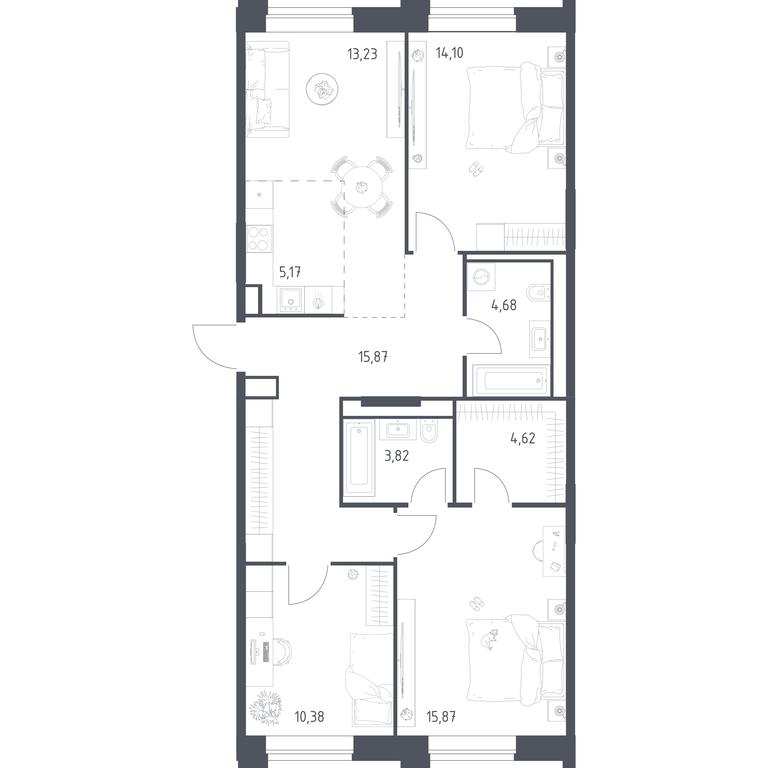 2-BD Apartment Sale, 87.74 sq. m. at Vereiskaya 41, Vereyskaya Street, 41, Moscow, Russia #1