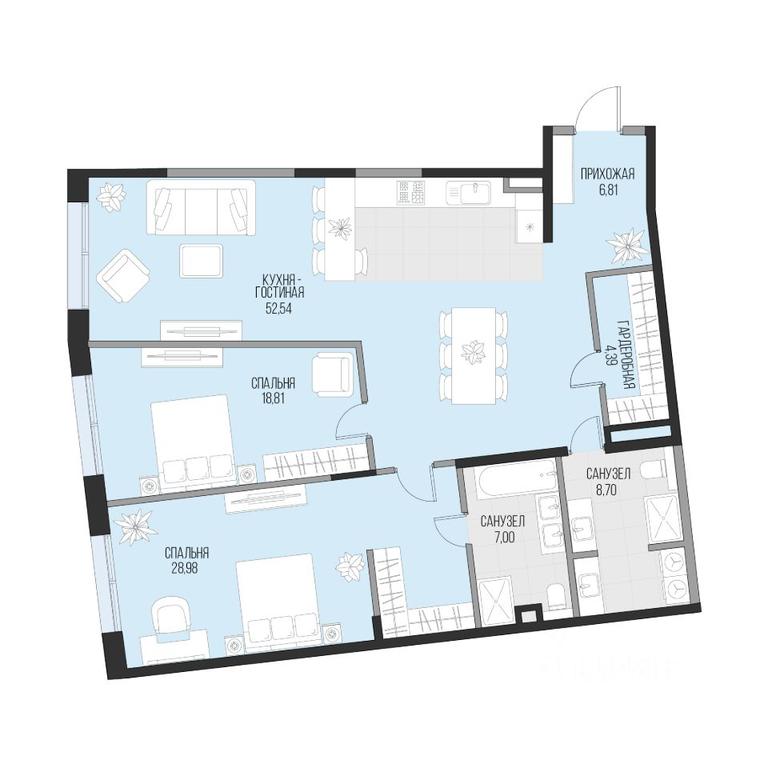 1-BD Apartment Sale, 127.23平方米 at Dom po ul. Sadovnicheskaya, Sadovnicheskaya Street, Moscow, Russia #1