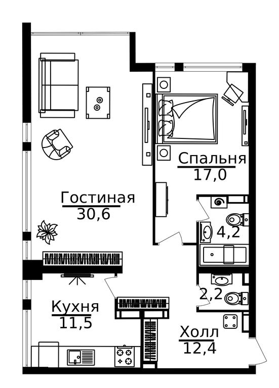 2-BD Apartment Sale, 80.5 sq. m. at ONYX Deluxe, Khersonskaya Street, 43к5, Moscow, Russia #1 2-BD Apartment Sale, 80.5 sq. m. at ONYX Deluxe, Khersonskaya Street, 43к5, Moscow, Russia #1