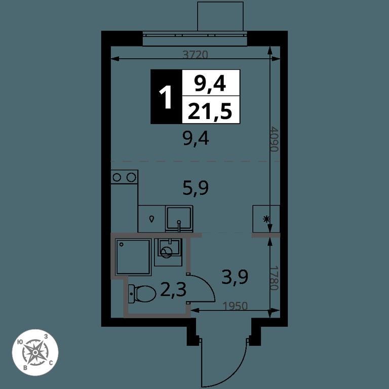 Apartment Sale, 21.5 sq. m. at Pervy Donskoj, zhiloy mikrorayon Sapronovo, derevnya Sapronovo, Leninskiy City District, Moscow Region, Russia #2 Apartment Sale, 21.5 sq. m. at Pervy Donskoj, zhiloy mikrorayon Sapronovo, derevnya Sapronovo, Leninskiy City District, Moscow Region, Russia #2