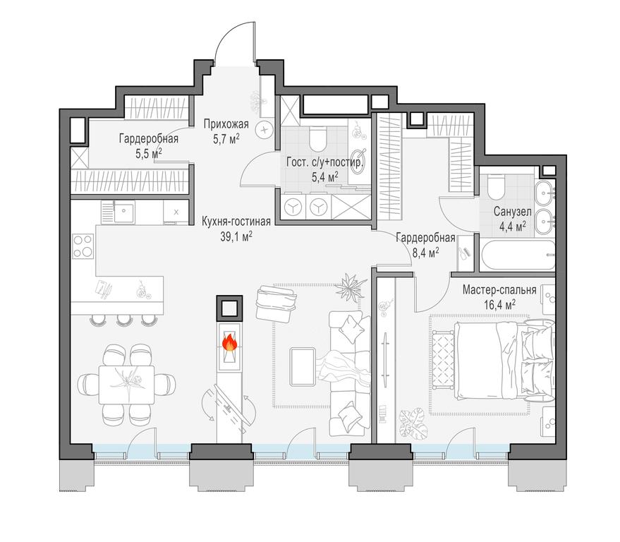 1-BD Apartment Sale, 84.7平方米 at Tishinskiy bulvar, Gruzinsky Val Street, 10, Moscow, Russia #1 1-BD Apartment Sale, 84.7平方米 at Tishinskiy bulvar, Gruzinsky Val Street, 10, Moscow, Russia #1
