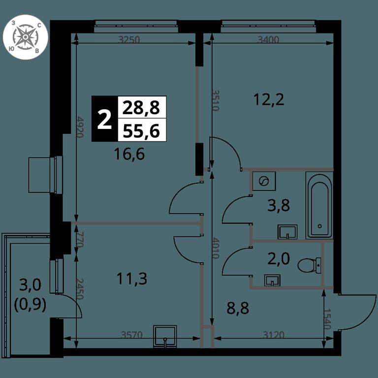 2-BD Apartment Sale, 55.6 sq. m. at Pervy Donskoj, zhiloy mikrorayon Sapronovo, derevnya Sapronovo, Leninskiy City District, Moscow Region, Russia #2 2-BD Apartment Sale, 55.6 sq. m. at Pervy Donskoj, zhiloy mikrorayon Sapronovo, derevnya Sapronovo, Leninskiy City District, Moscow Region, Russia #2