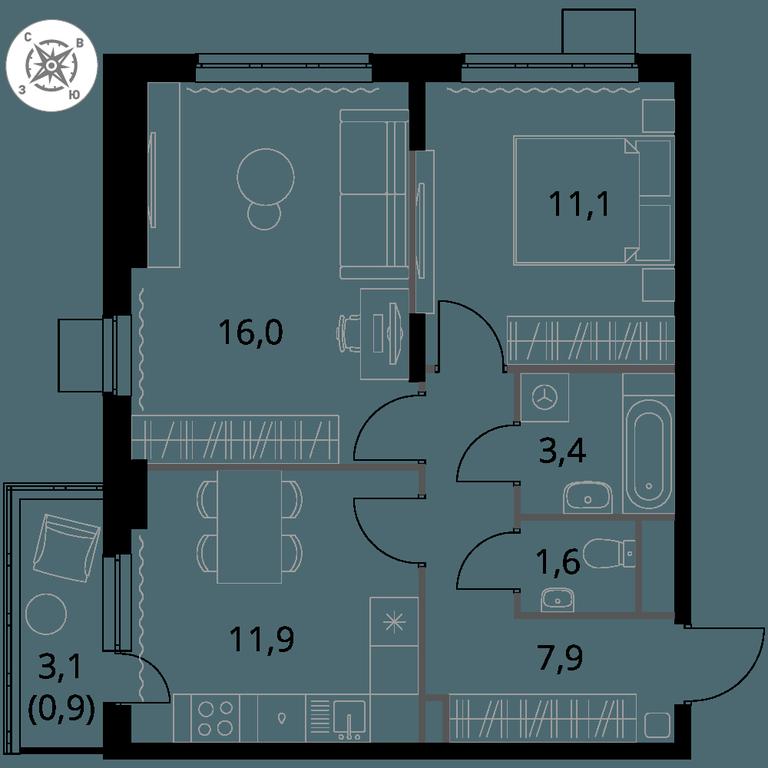 2-BD Apartment Sale, 52.8 sq. m. at Pervy Donskoj, zhiloy mikrorayon Sapronovo, derevnya Sapronovo, Leninskiy City District, Moscow Region, Russia #1 2-BD Apartment Sale, 52.8 sq. m. at Pervy Donskoj, zhiloy mikrorayon Sapronovo, derevnya Sapronovo, Leninskiy City District, Moscow Region, Russia #1