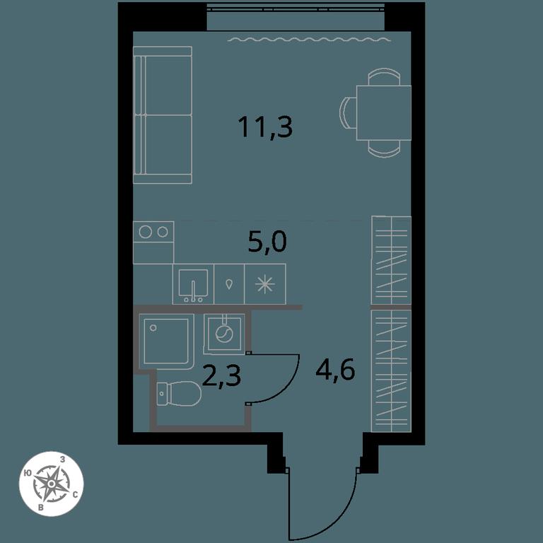 Apartment Sale, 23.2 sq. m. at Pervy Donskoj, zhiloy mikrorayon Sapronovo, derevnya Sapronovo, Leninskiy City District, Moscow Region, Russia #1 Apartment Sale, 23.2 sq. m. at Pervy Donskoj, zhiloy mikrorayon Sapronovo, derevnya Sapronovo, Leninskiy City District, Moscow Region, Russia #1
