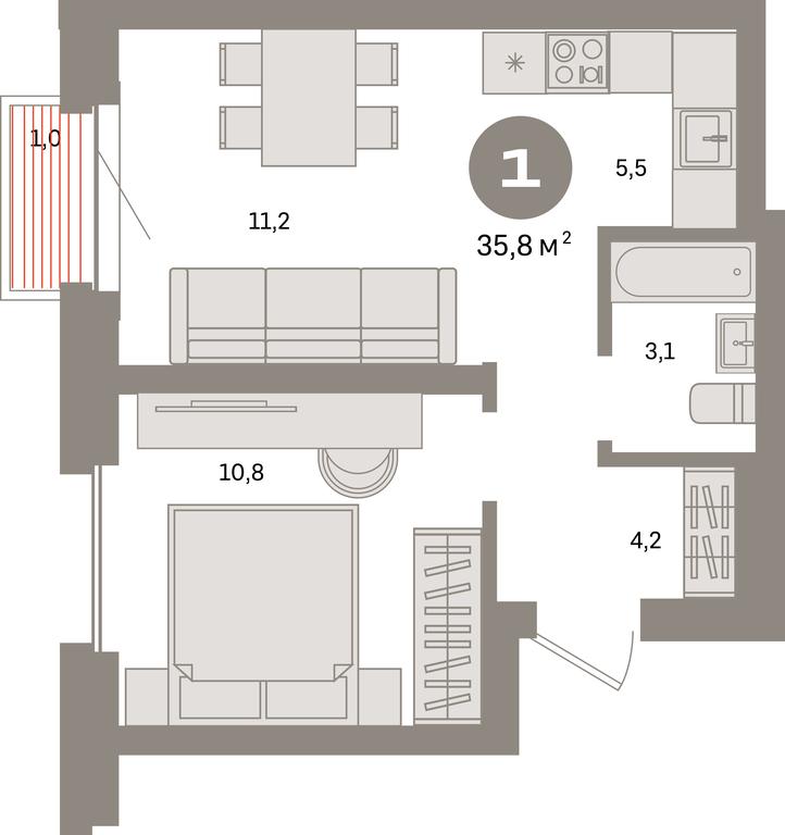 1-BD Apartment Sale, 35.8平方米 at Kvartal Metronom, Tagilskaya Street, Moscow, Russia #1 1-BD Apartment Sale, 35.8平方米 at Kvartal Metronom, Tagilskaya Street, Moscow, Russia #1