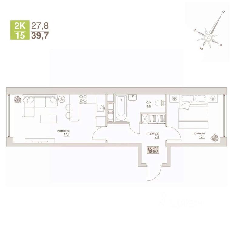 1-BD Apartment Sale, 39.7 sq. m. at Apart-kompleks VLIuBERTsY, 8 Marta Street, Lyubertsy, Moscow Region, Russia #1 1-BD Apartment Sale, 39.7 sq. m. at Apart-kompleks VLIuBERTsY, 8 Marta Street, Lyubertsy, Moscow Region, Russia #1