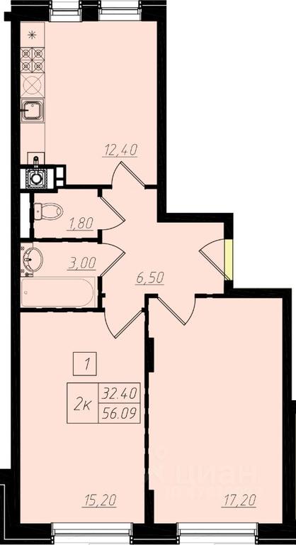 1-BD Apartment Sale, 56.2 sq. m. at Bristol, Shekspira Street, Moskovskiy Settlement, Moscow, Russia #1 1-BD Apartment Sale, 56.2 sq. m. at Bristol, Shekspira Street, Moskovskiy Settlement, Moscow, Russia #1