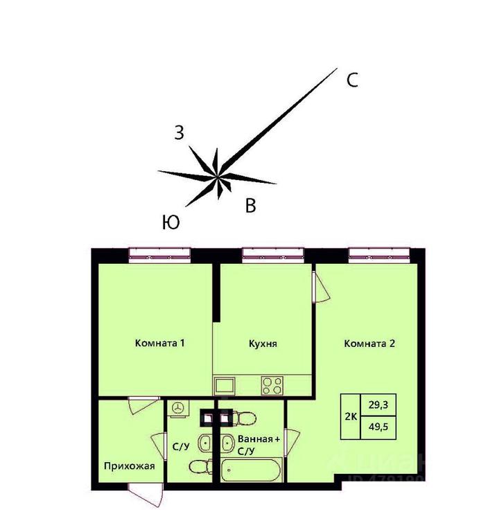 1-BD Apartment Sale, 49.5平方米 at Dve stolitsy, Transportniy Drive, Khimki, Moscow Region, Russia #1 1-BD Apartment Sale, 49.5平方米 at Dve stolitsy, Transportniy Drive, Khimki, Moscow Region, Russia #1