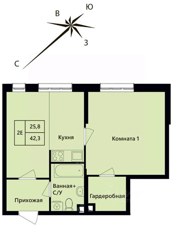 1-BD Apartment Sale, 42.3平方米 at Dve stolitsy, Transportniy Drive, Khimki, Moscow Region, Russia #1 1-BD Apartment Sale, 42.3平方米 at Dve stolitsy, Transportniy Drive, Khimki, Moscow Region, Russia #1