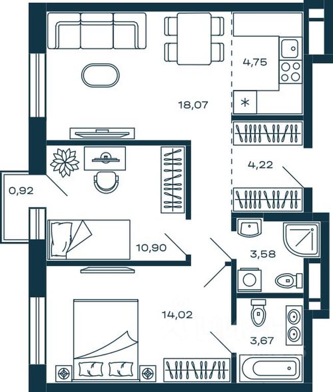 1-BD Apartment Sale, 59.49 sq. m. at M-5, Tsentralnaya ulitsa, Krasnogorsk, Moscow Region, Russia #1 1-BD Apartment Sale, 59.49 sq. m. at M-5, Tsentralnaya ulitsa, Krasnogorsk, Moscow Region, Russia #1
