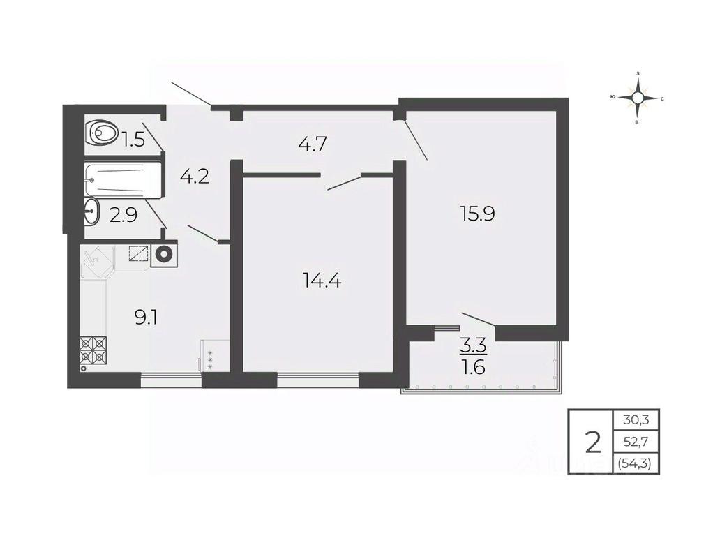 1-BD Apartment Sale, 54.3平方米 at Novy Blagodar, 2-y Shakhovskoy proyezd, Volokolamsk, Moscow Region, Russia #1 1-BD Apartment Sale, 54.3平方米 at Novy Blagodar, 2-y Shakhovskoy proyezd, Volokolamsk, Moscow Region, Russia #1