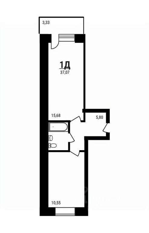 Apartment Sale, 37.07平方米 at Druzhny, mikrorayon Druzhny, rabochiy posyolok Tuchkovo, Ruzskiy City District, Moscow Region, Russia #1