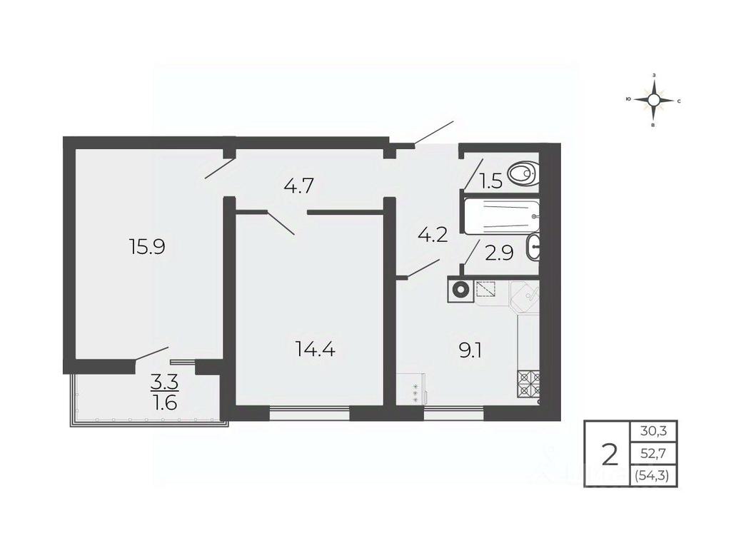 1-BD Apartment Sale, 54.3平方米 at Novy Blagodar, 2-y Shakhovskoy proyezd, Volokolamsk, Moscow Region, Russia #1 1-BD Apartment Sale, 54.3平方米 at Novy Blagodar, 2-y Shakhovskoy proyezd, Volokolamsk, Moscow Region, Russia #1